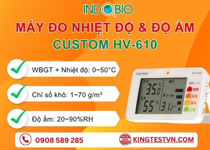 Tổng quan máy đo nhiệt độ độ ẩm Custom HV-610